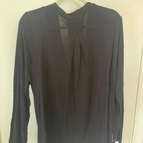 Akemi + Kin Anthropologie Black Draped Faux Wrap Top - Picture 10 of 11